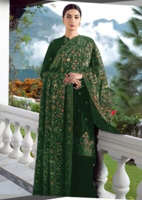 Dhanak Embroidery Suit with Shawl