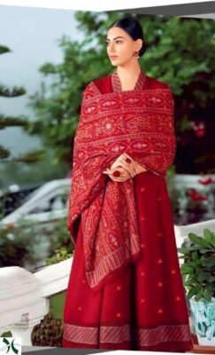 Embroidered Dhanak wool Dupatta