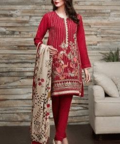 Embroidered Dhanak Wool Suit with Printed Wool Shawl Winter 2022 Hot Collection 