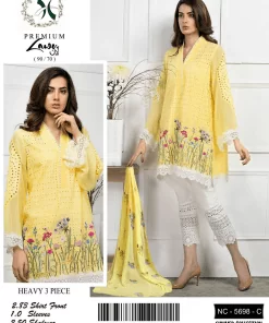 Fareeda Hassan A+ Best Quality Airjet Lawn Suit - Front Embroidery Detail