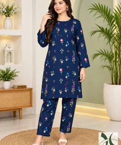 Bareeze Dhanak 2 Piece Embroidered Winter Suit - Design 01