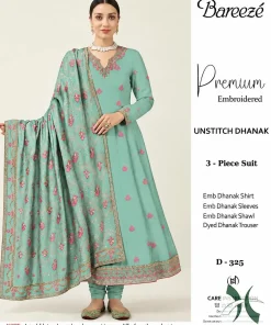 Bareeze Dhanak 3 Piece Luxury Embroidered Winter Suit